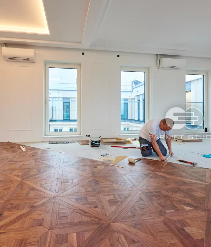 Montaż kasetonów Castle - Orzech Amerykański