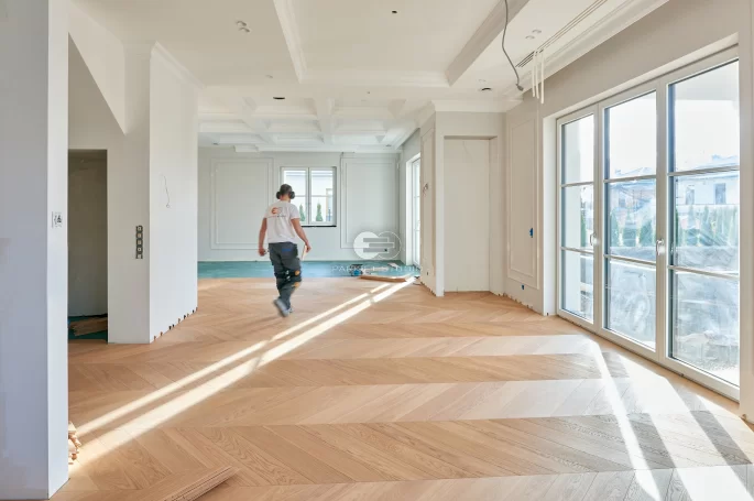 Floor installation and Floor Box - Wonder Floor French Spruce Baltimore Oak Natural